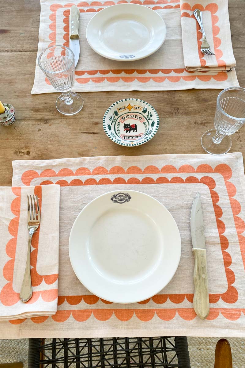 Fete Linen Placemat - Terra + Peach