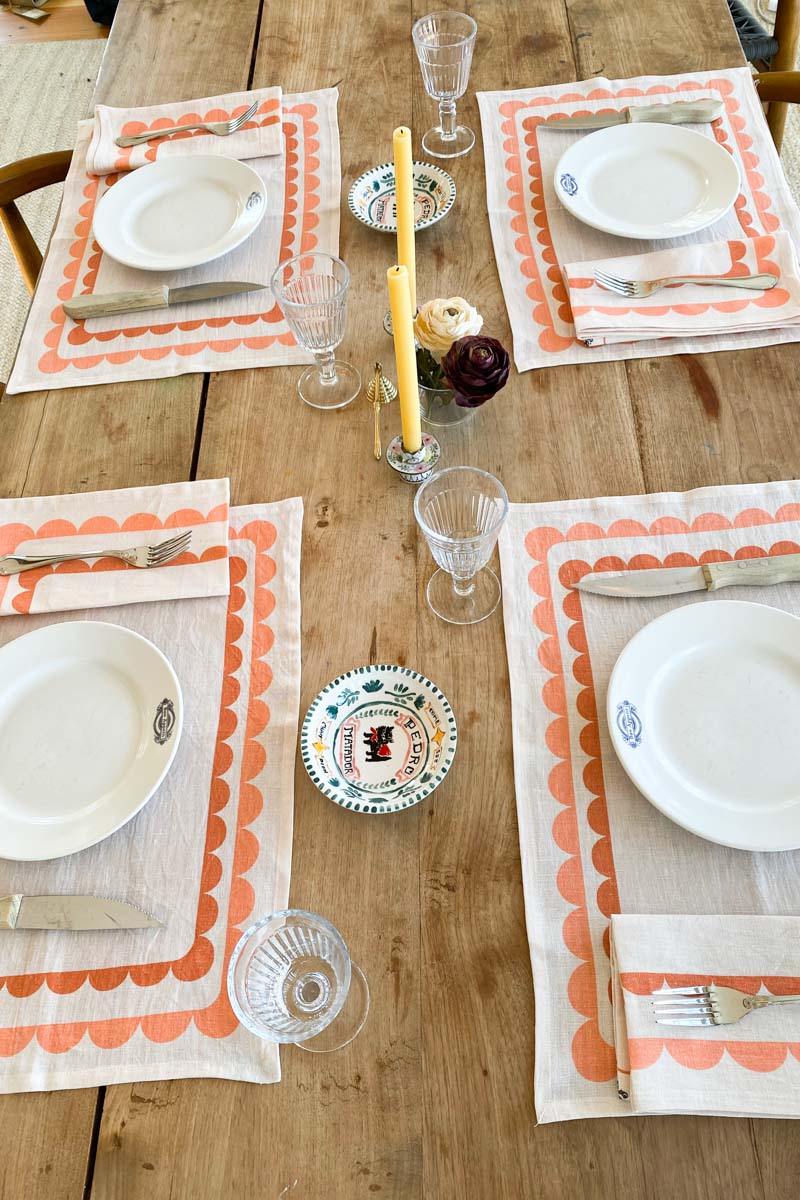 Fete Linen Placemat - Terra + Peach