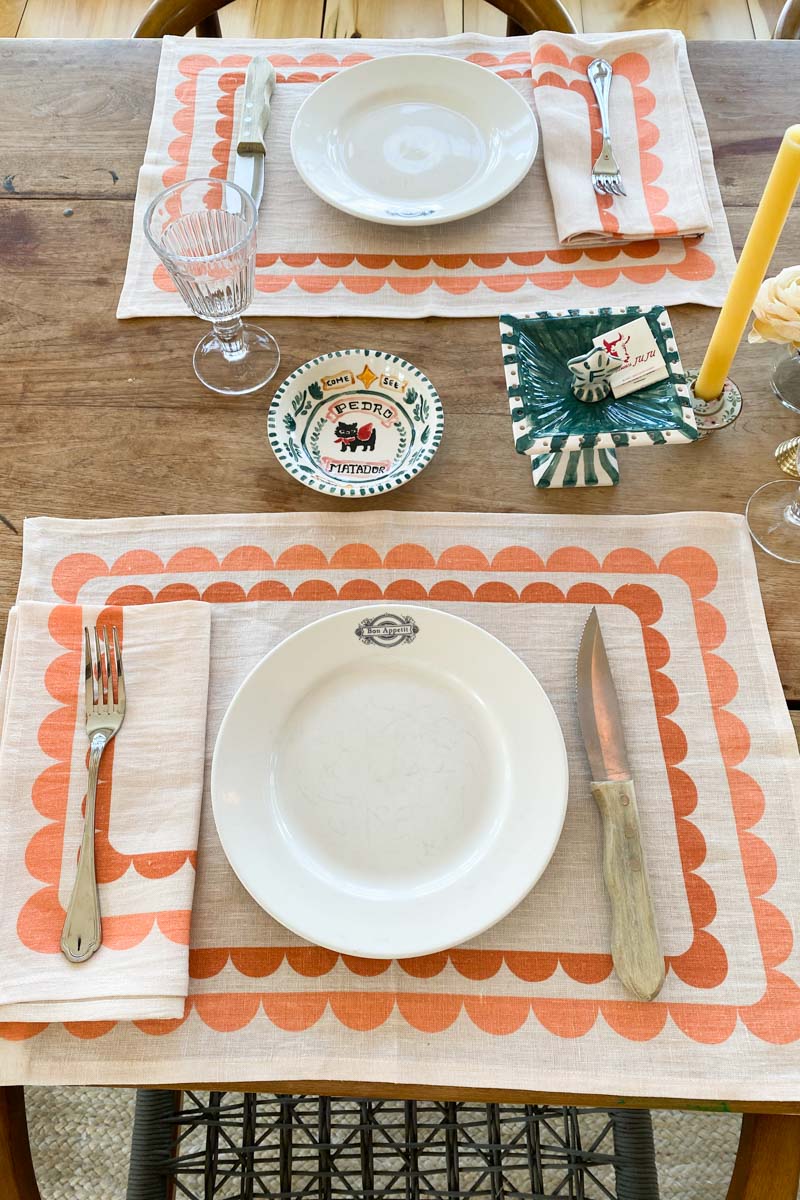 Fete Linen Placemat - Terra + Peach