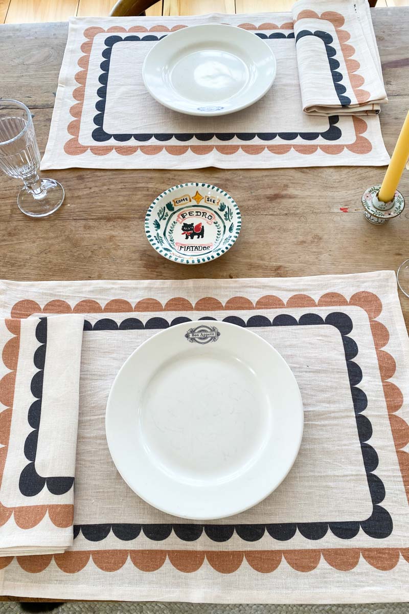 Fete Linen Placemat - Coffee + Cream