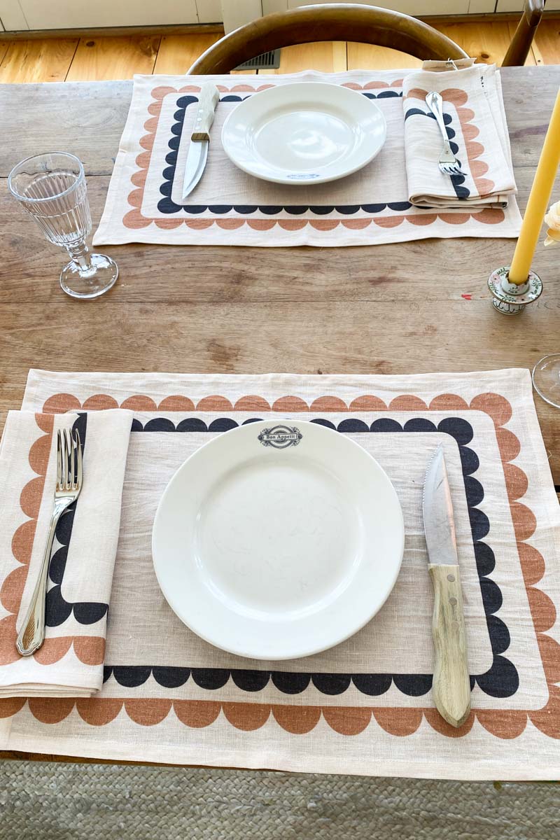 Fete Linen Placemat - Coffee + Cream