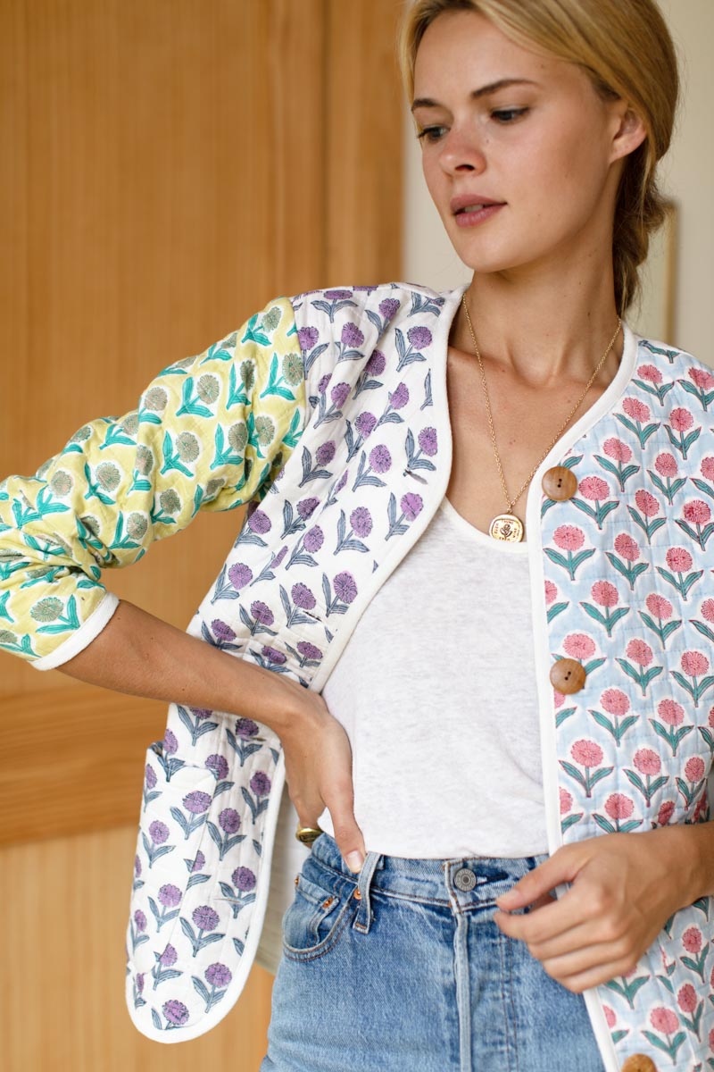 India Quilted Jacket - Frances Patchwork Organic