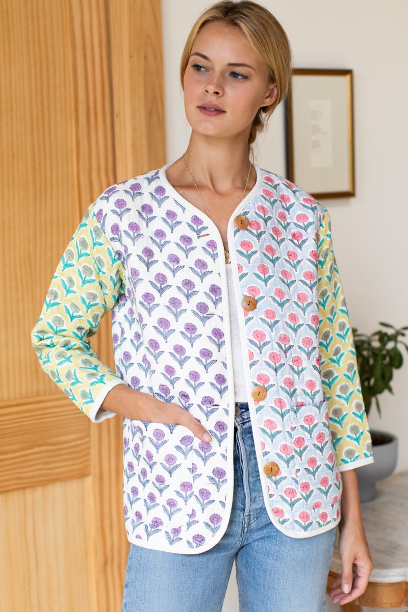 India Quilted Jacket - Frances Patchwork Organic