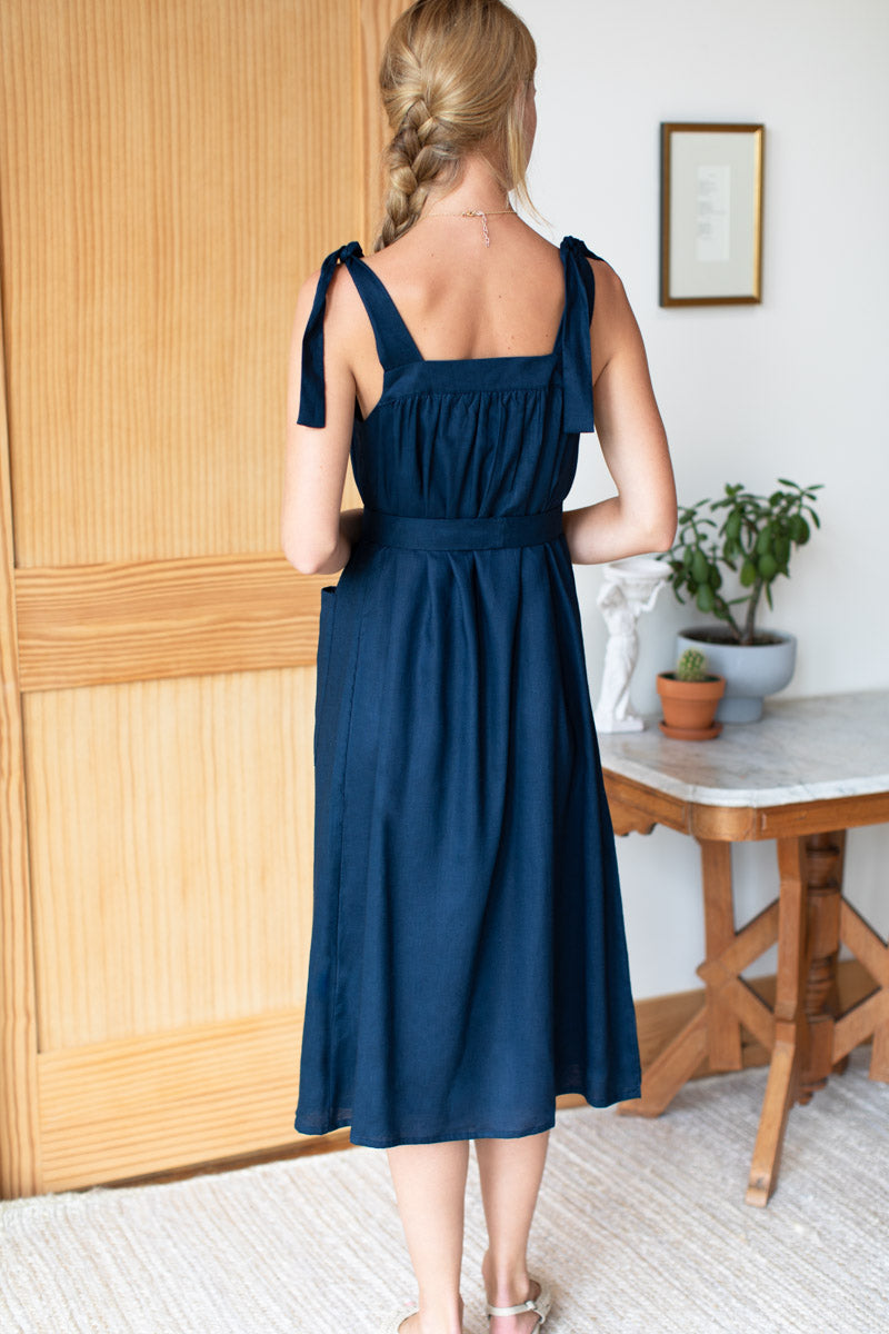 Izzy Long Dress - Maritime Linen