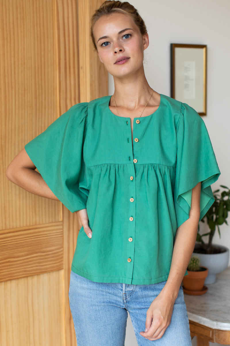 Marion Button Blouse - Meadow