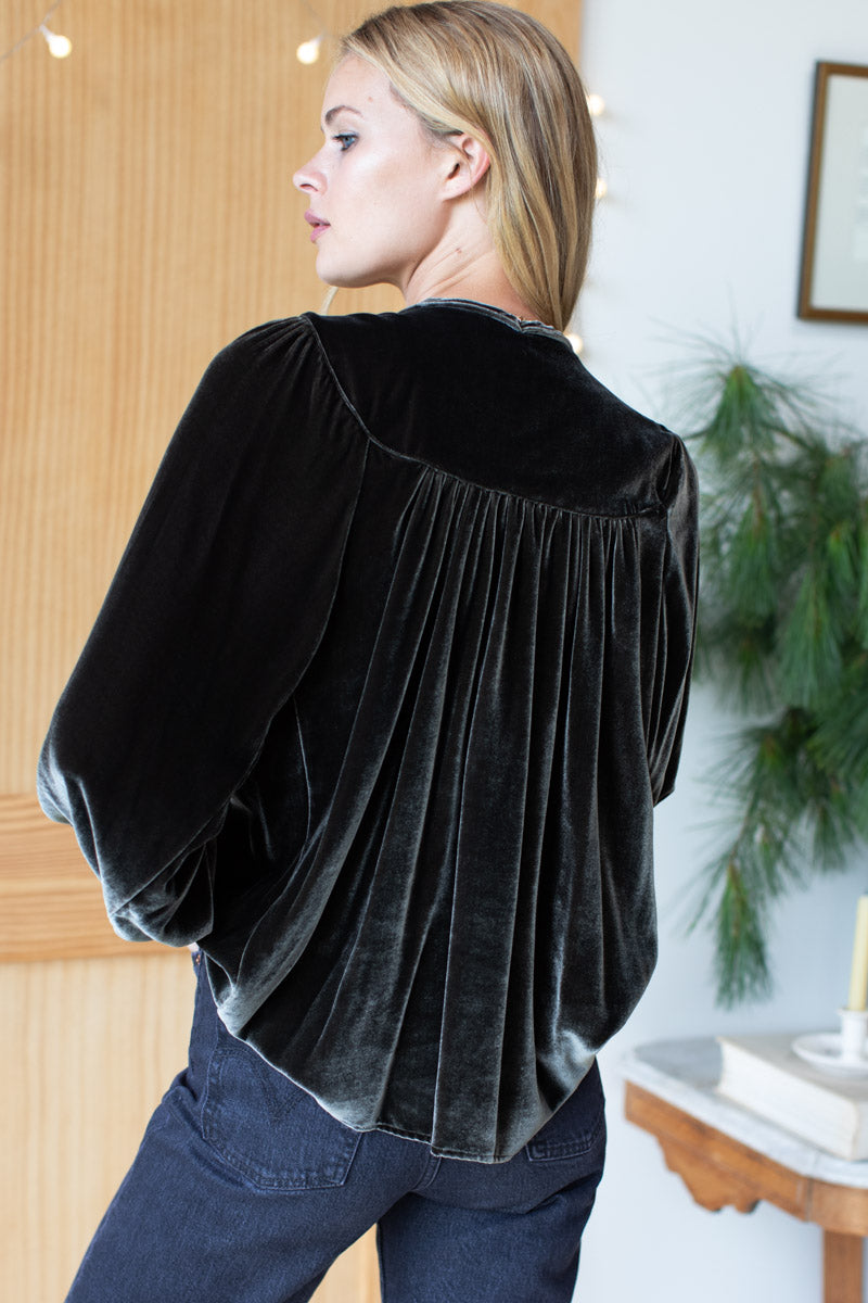 Poet Blouse - Bark Silk Velvet