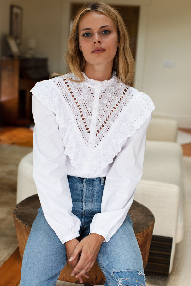 Victoria 2 Blouse - White Poplin