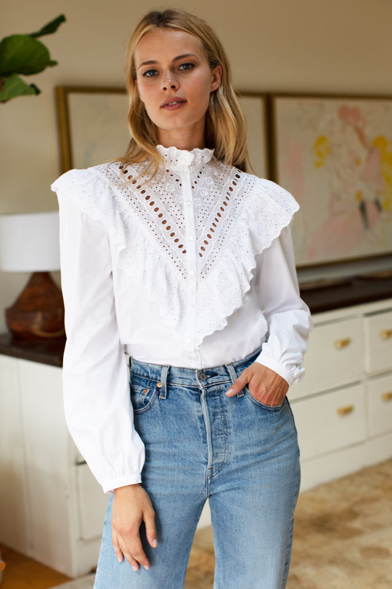 Victoria 2 Blouse - White Poplin