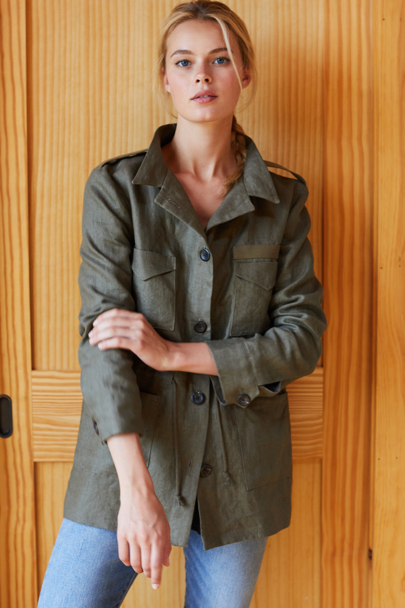 Little Army Jacket - Linen