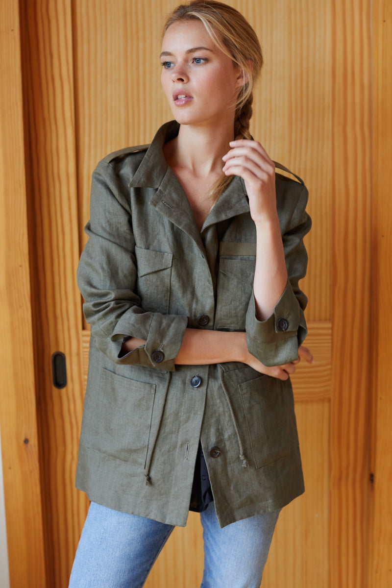 Little Army Jacket - Linen