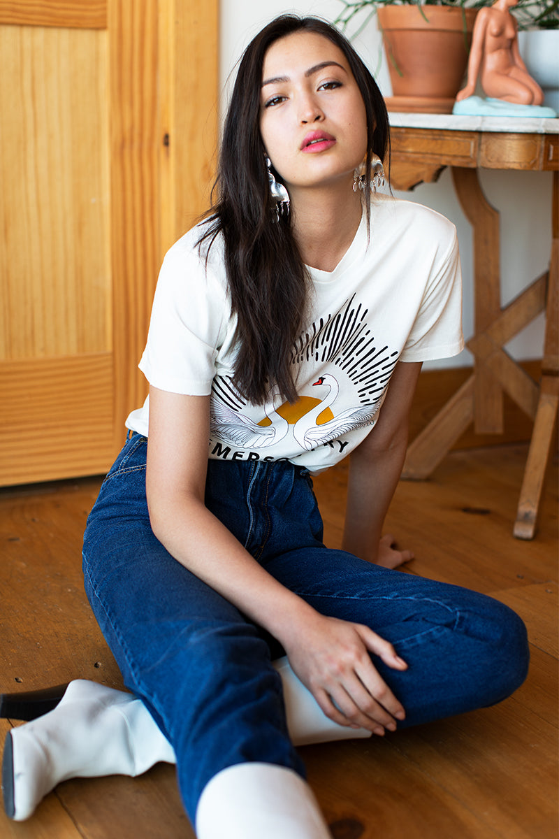 Twin Swans T-Shirt - Ivory