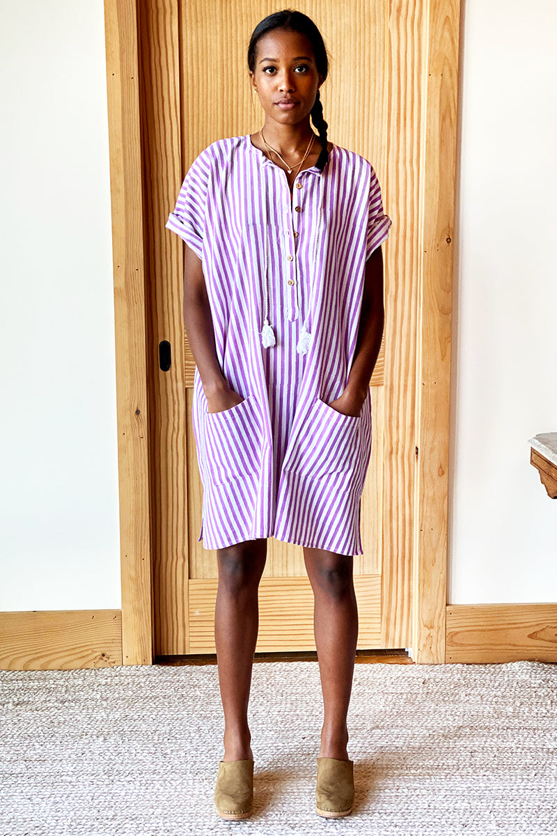 Baja Caftan - Lavendula Stripe Organic