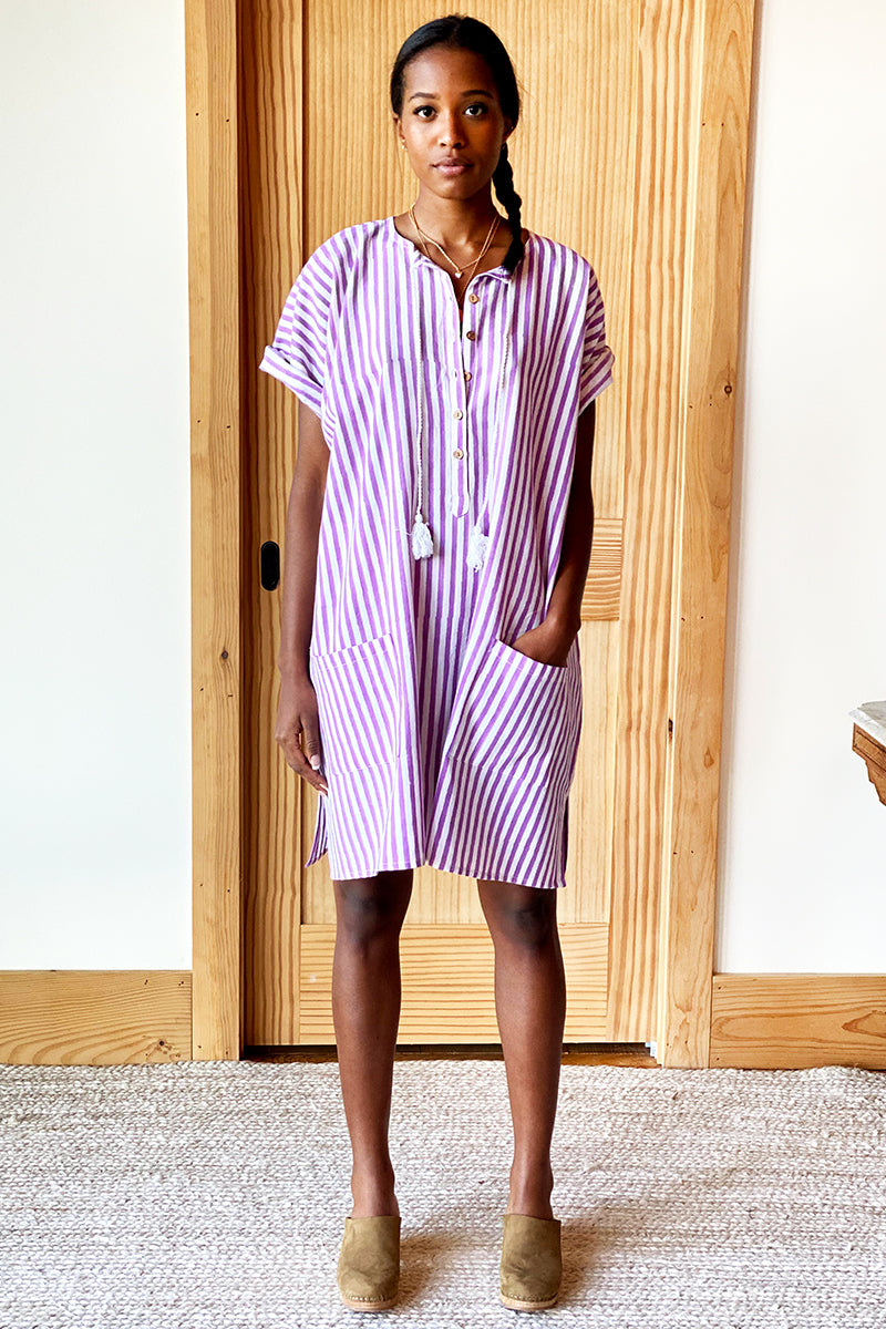 Baja Caftan - Lavendula Stripe Organic