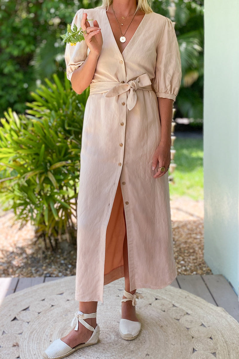 Bea Dress - Shell Pink Linen