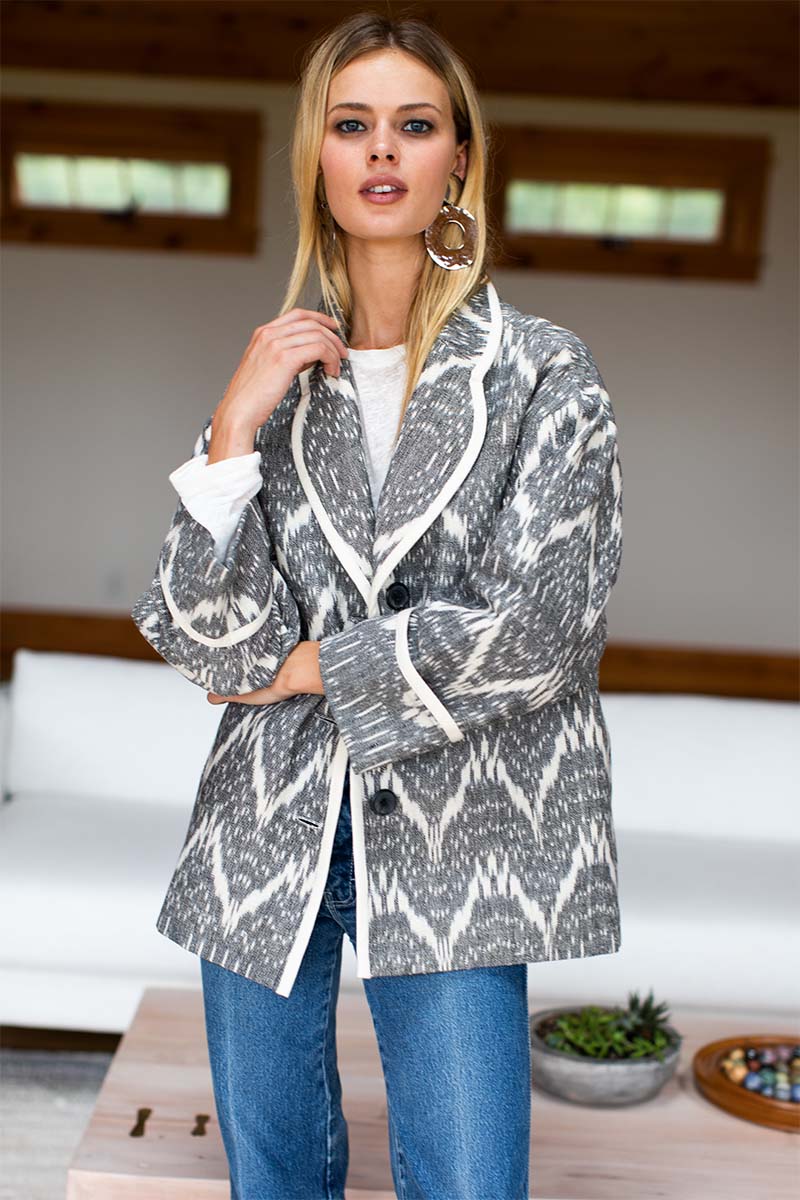 Errands Jacket - Charcoal Ikat