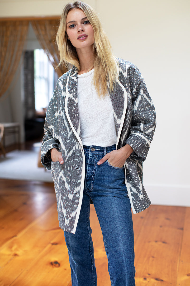 Errands Jacket - Charcoal Ikat