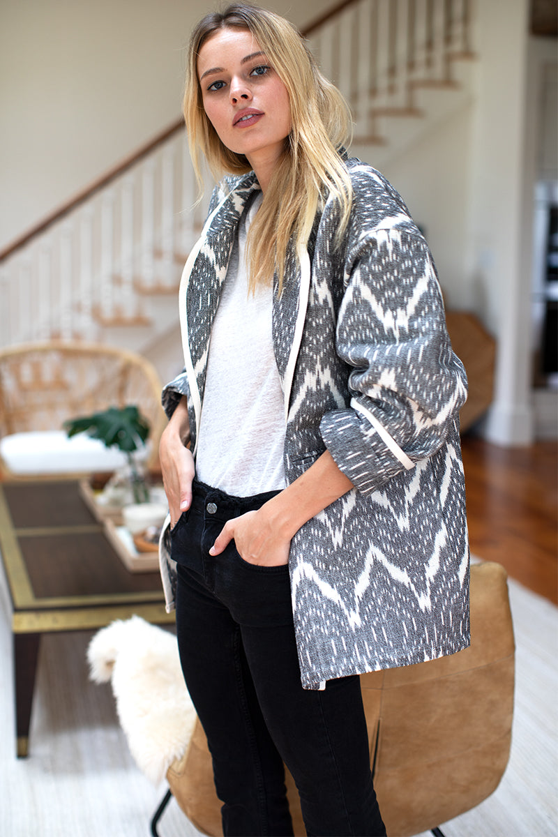 Errands Jacket - Charcoal Ikat