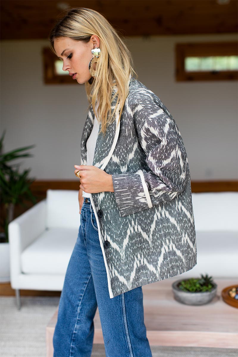 Errands Jacket - Charcoal Ikat