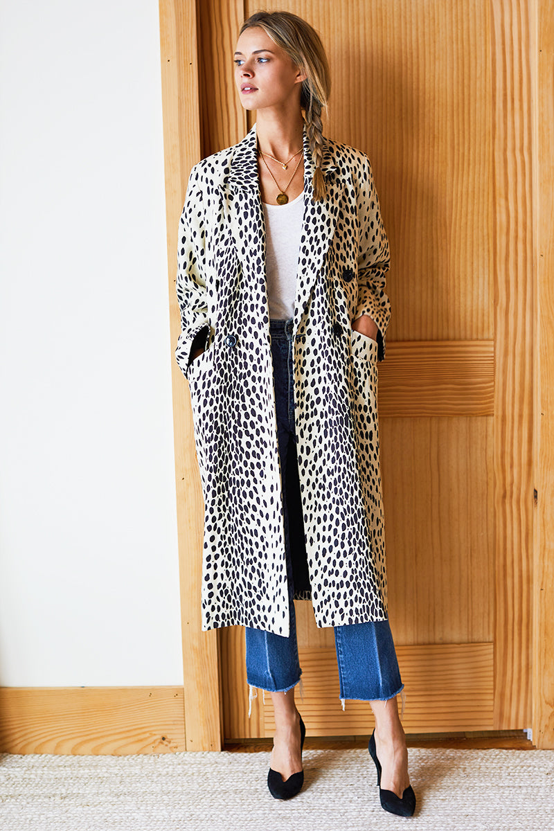 Bowery Coat - Leopard Linen