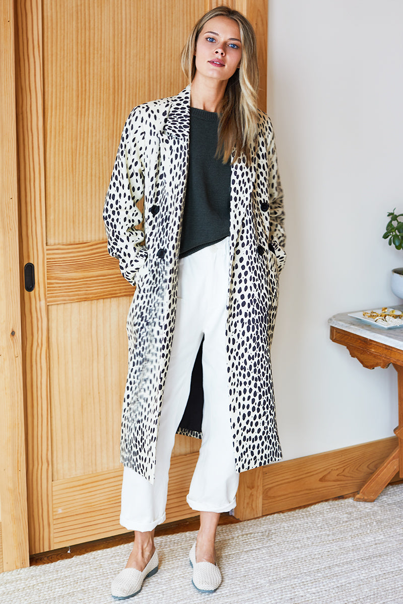 Bowery Coat - Leopard Linen