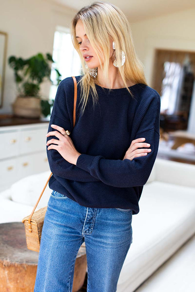 Carolyn Sweater - Navy Organic - Emerson Fry