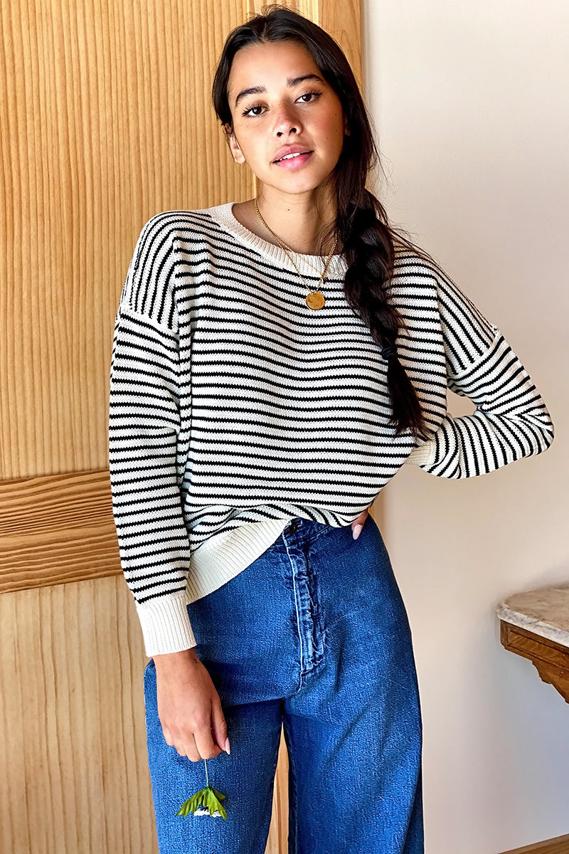 Carolyn Sweater - Black Stripe Organic