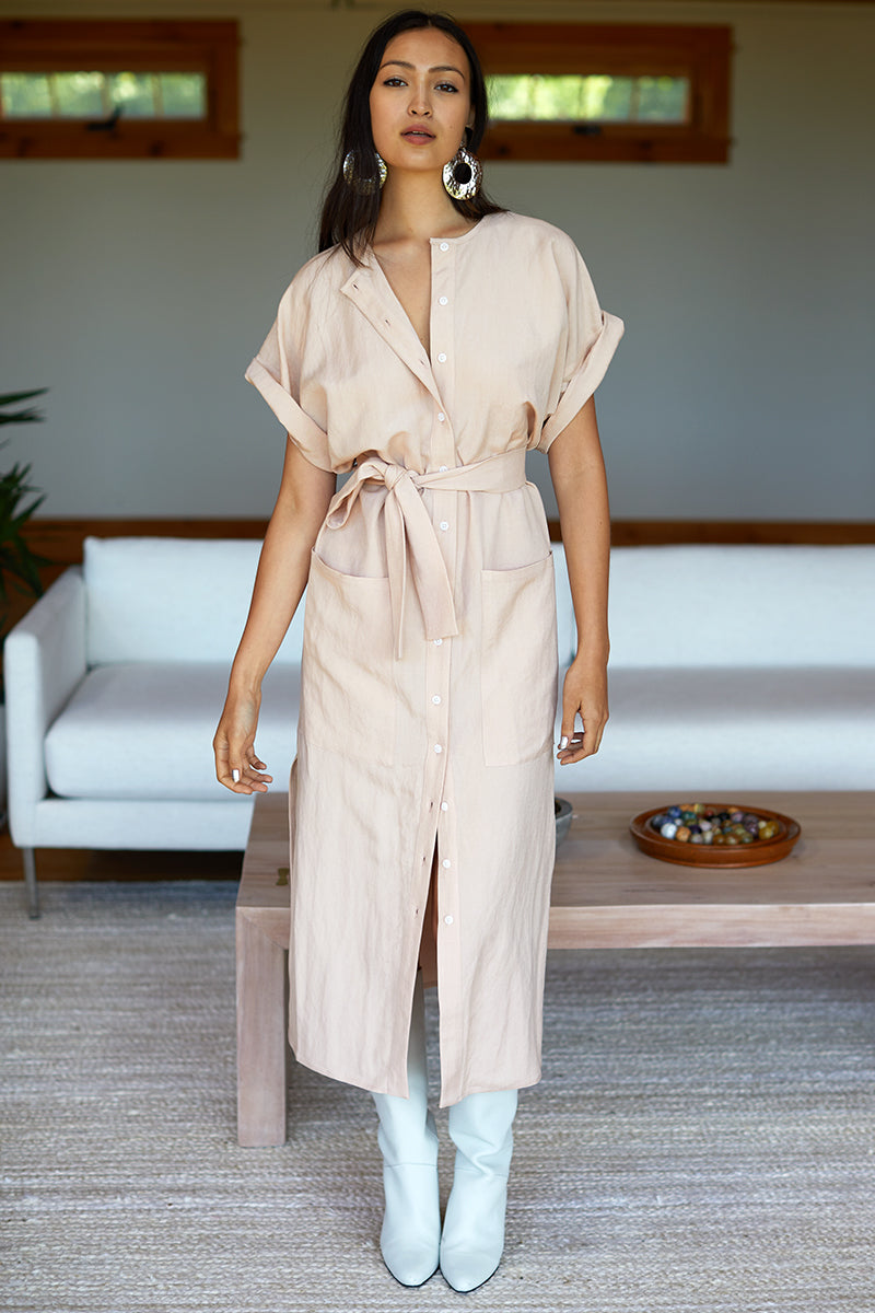 Desert Dress - Shell Pink Linen