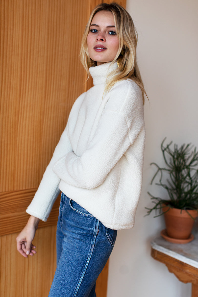 Edie Top - Ivory Fleece