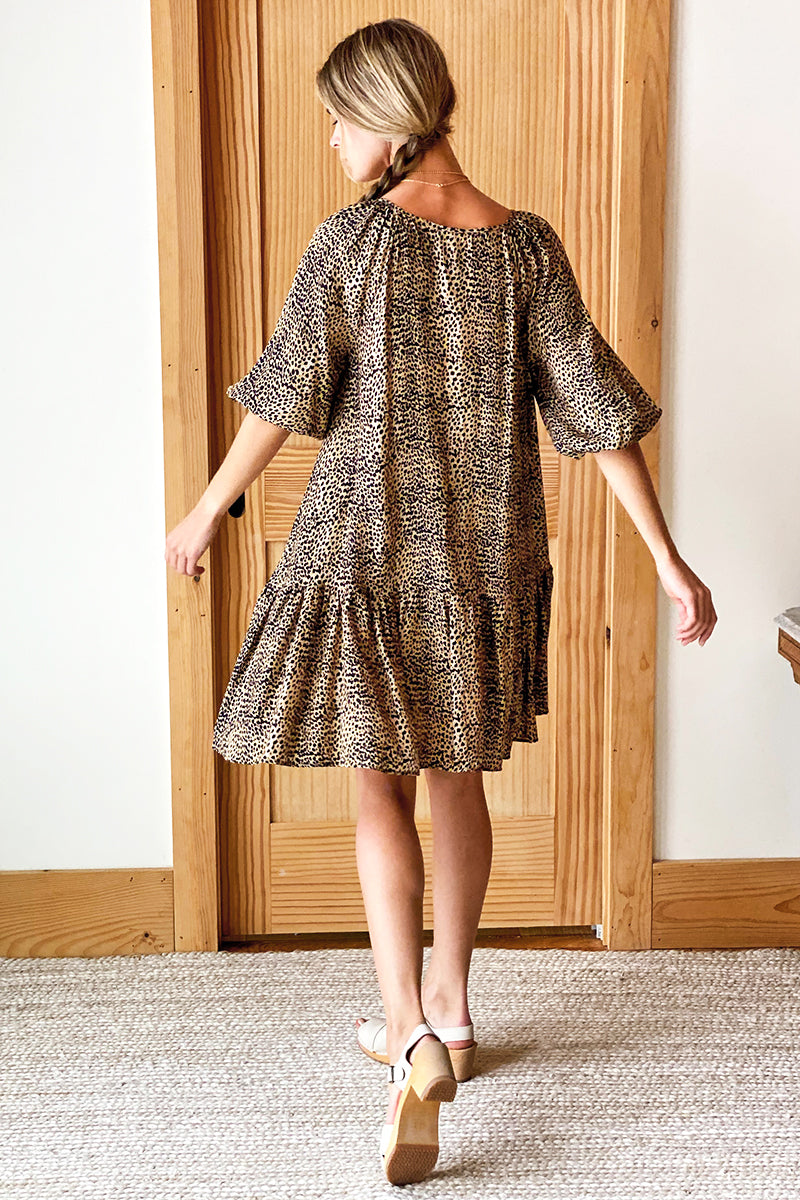 Emelia Dress - Little Cheetah Silk