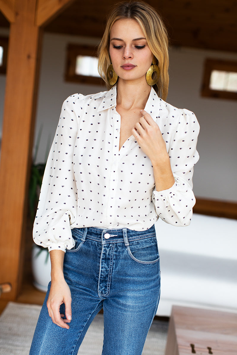 Frankie Blouse - Tiny Bees Silk