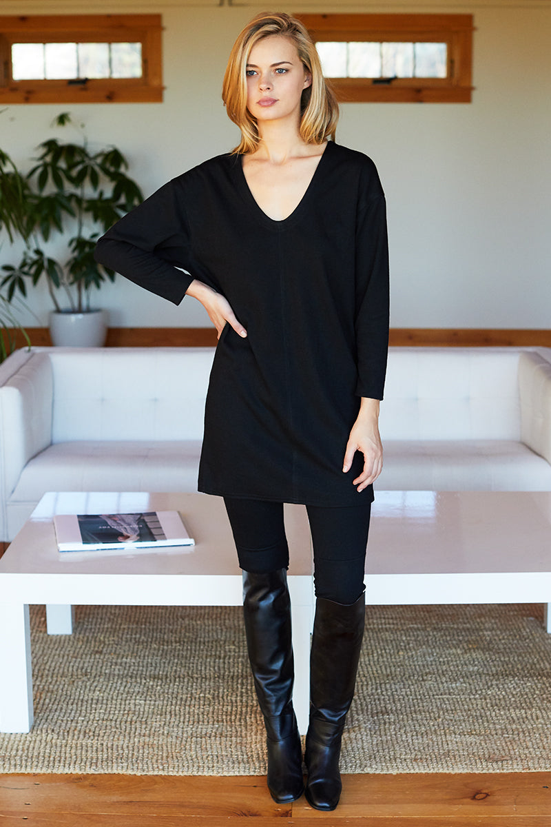 Long Sleeve Layering Dress - Black