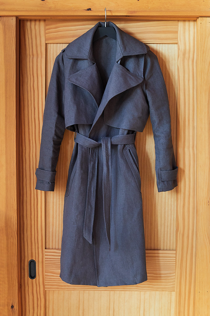 Trench Coat - Charcoal Linen