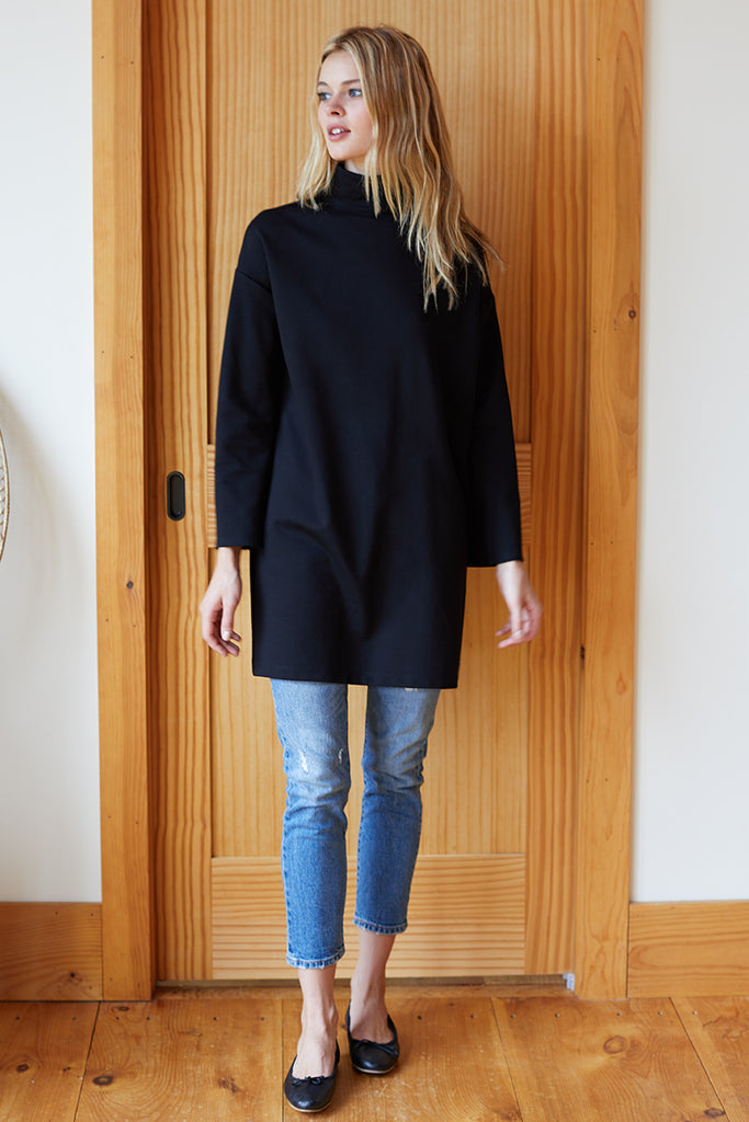 Edie Turtleneck Dress - Black Ponte - Emerson Fry