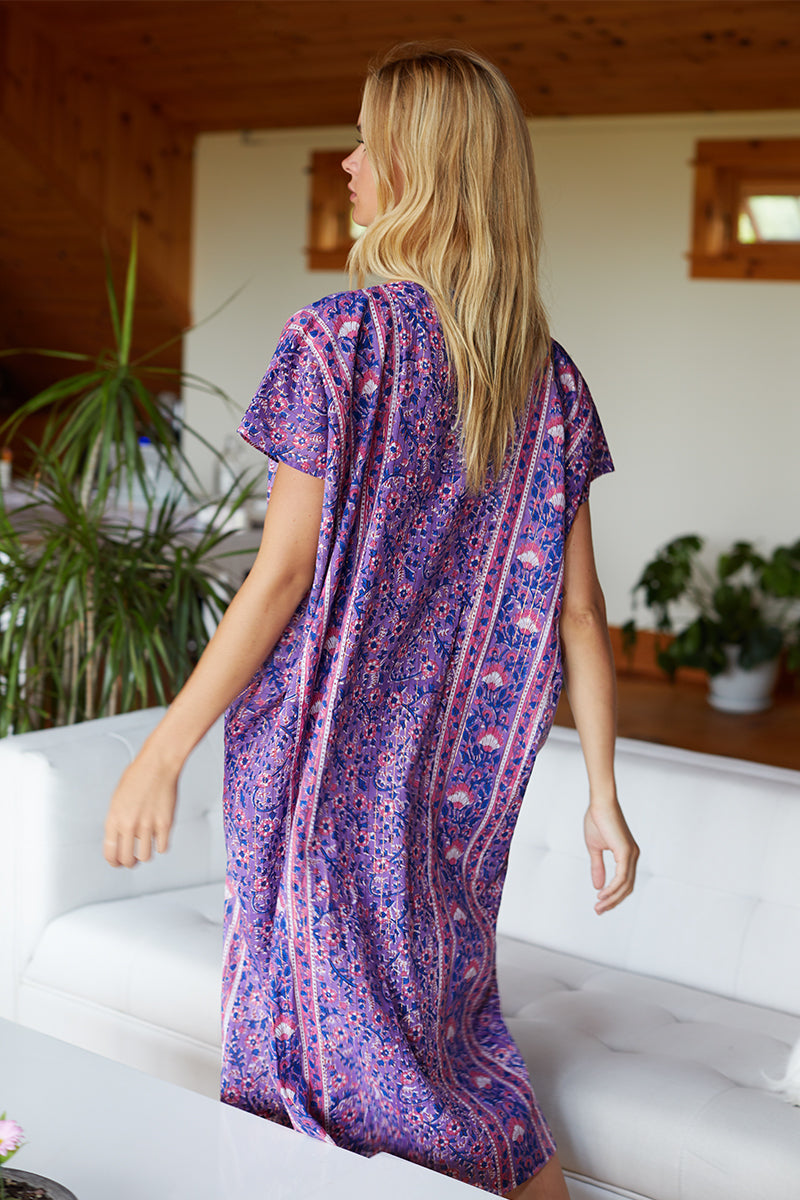 Francina Caftan - Violet Wildflower Lurex