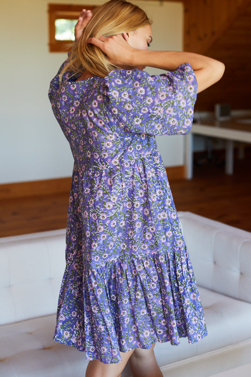 Isla Dress - Iris Wildflower Organic