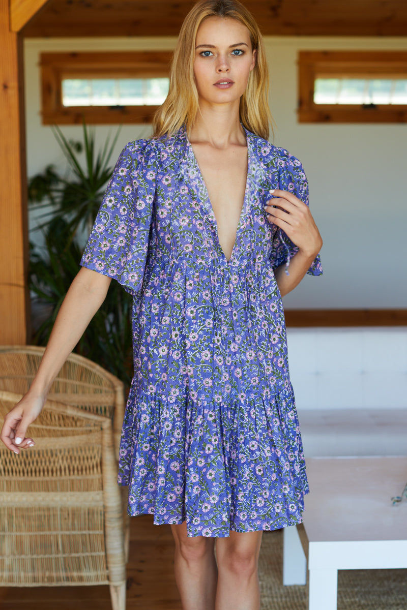 Isla Dress - Iris Wildflower Organic