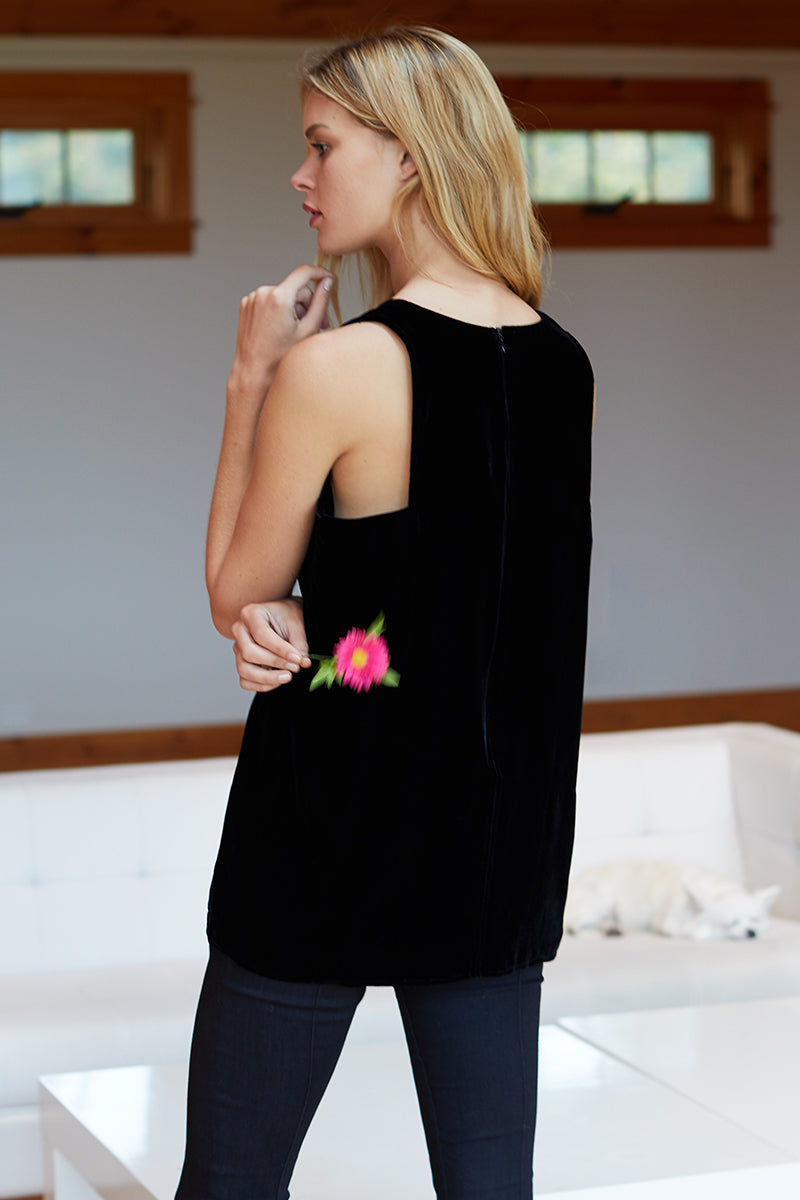 A Line Mod Top - Black Velvet