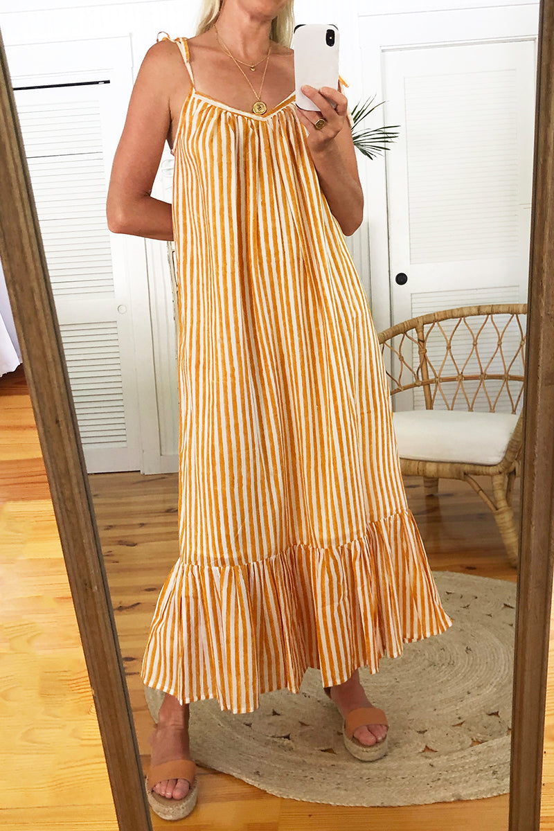 India Sundress - Marigold Stripe Organic