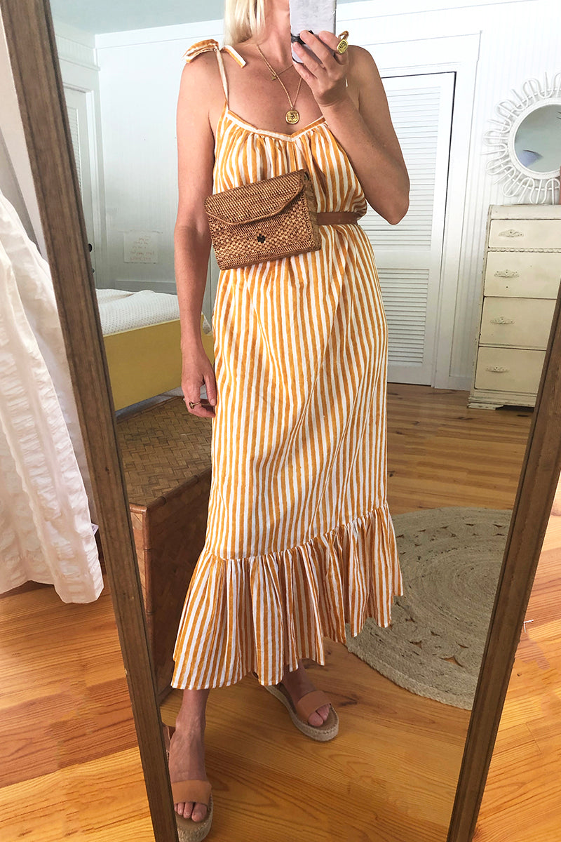 India Sundress - Marigold Stripe Organic