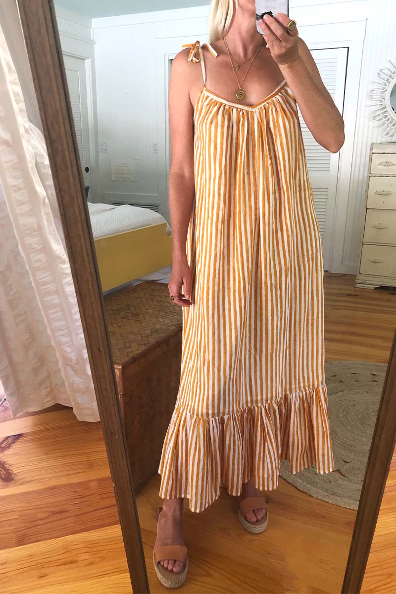 India Sundress - Marigold Stripe Organic