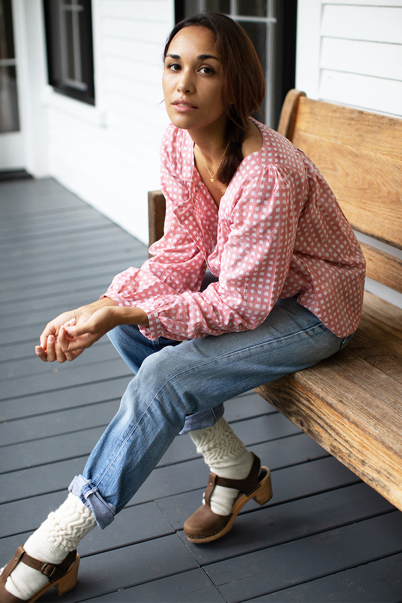 Laurent Blouse - Clay Gingham Organic