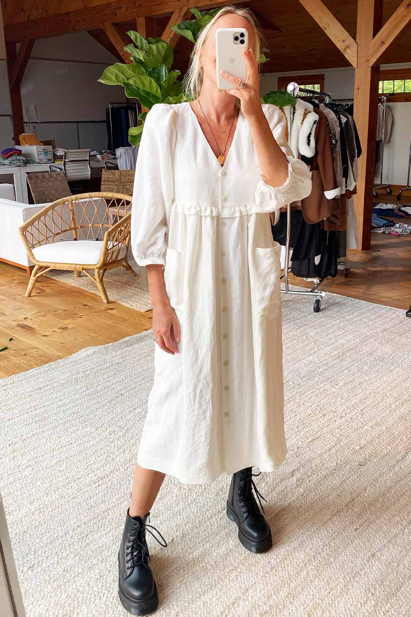 Livia Shirtdress - Salt Linen