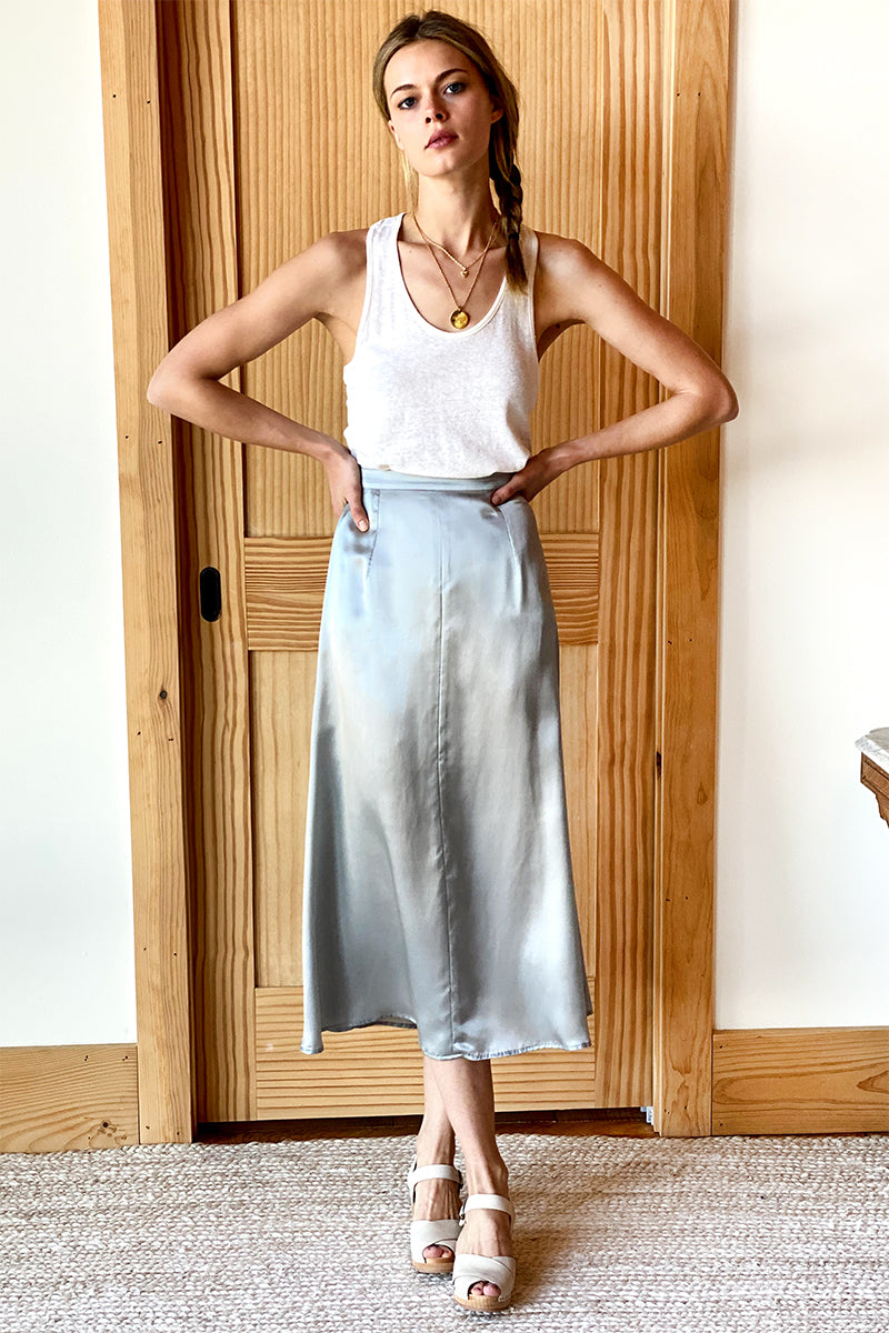 Midi Skirt 2 - Platinum Silk