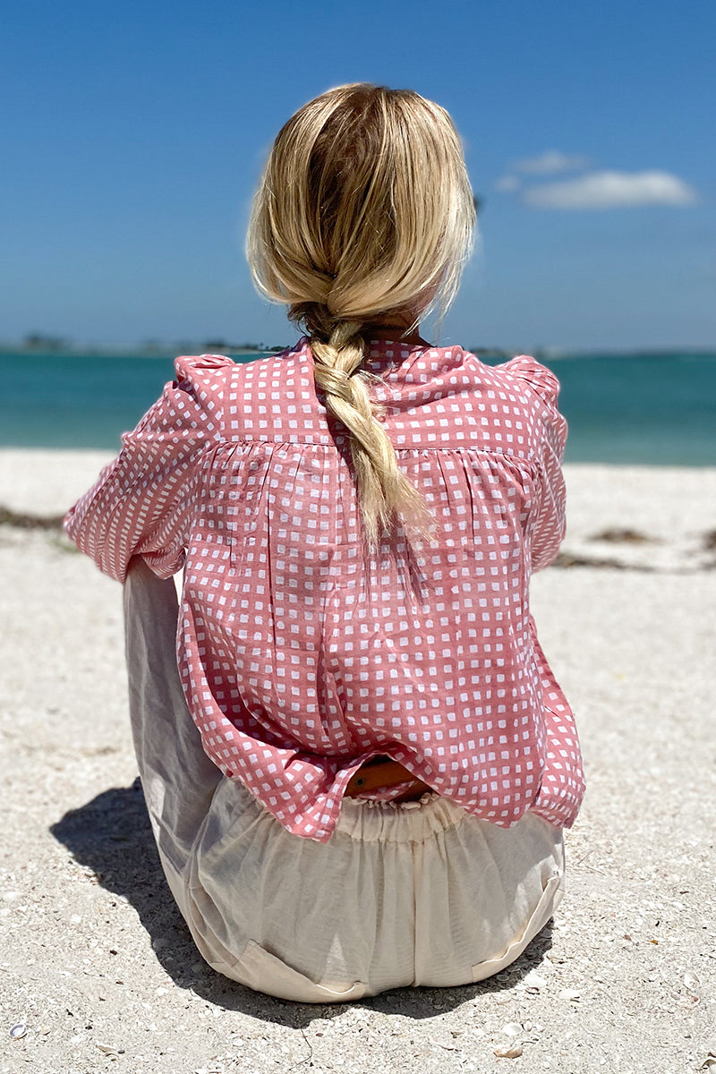 Laurent Blouse - Clay Gingham Organic