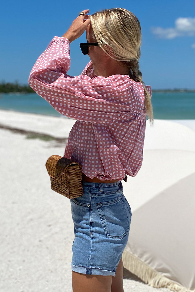 Laurent Blouse - Clay Gingham Organic