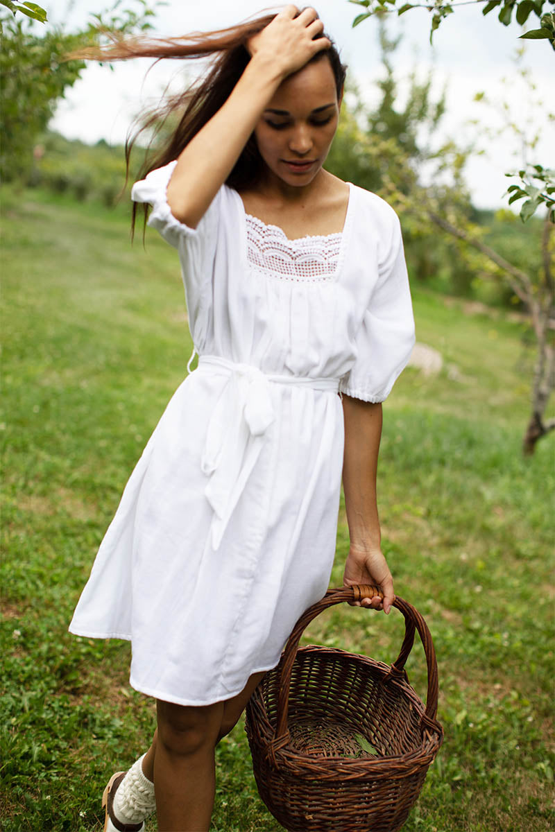 Rosemary Dress - White Organic