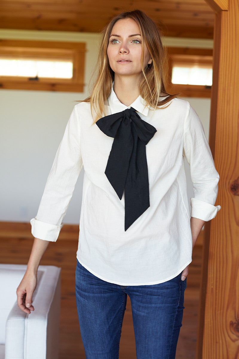 Ribbons Blouse - Ecru 2 Tie