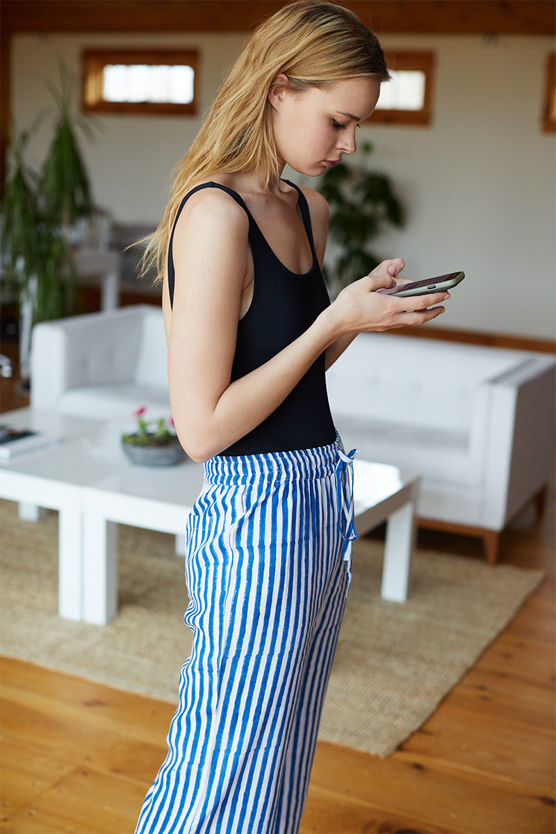 Bell Pant - Sapphire Stripe