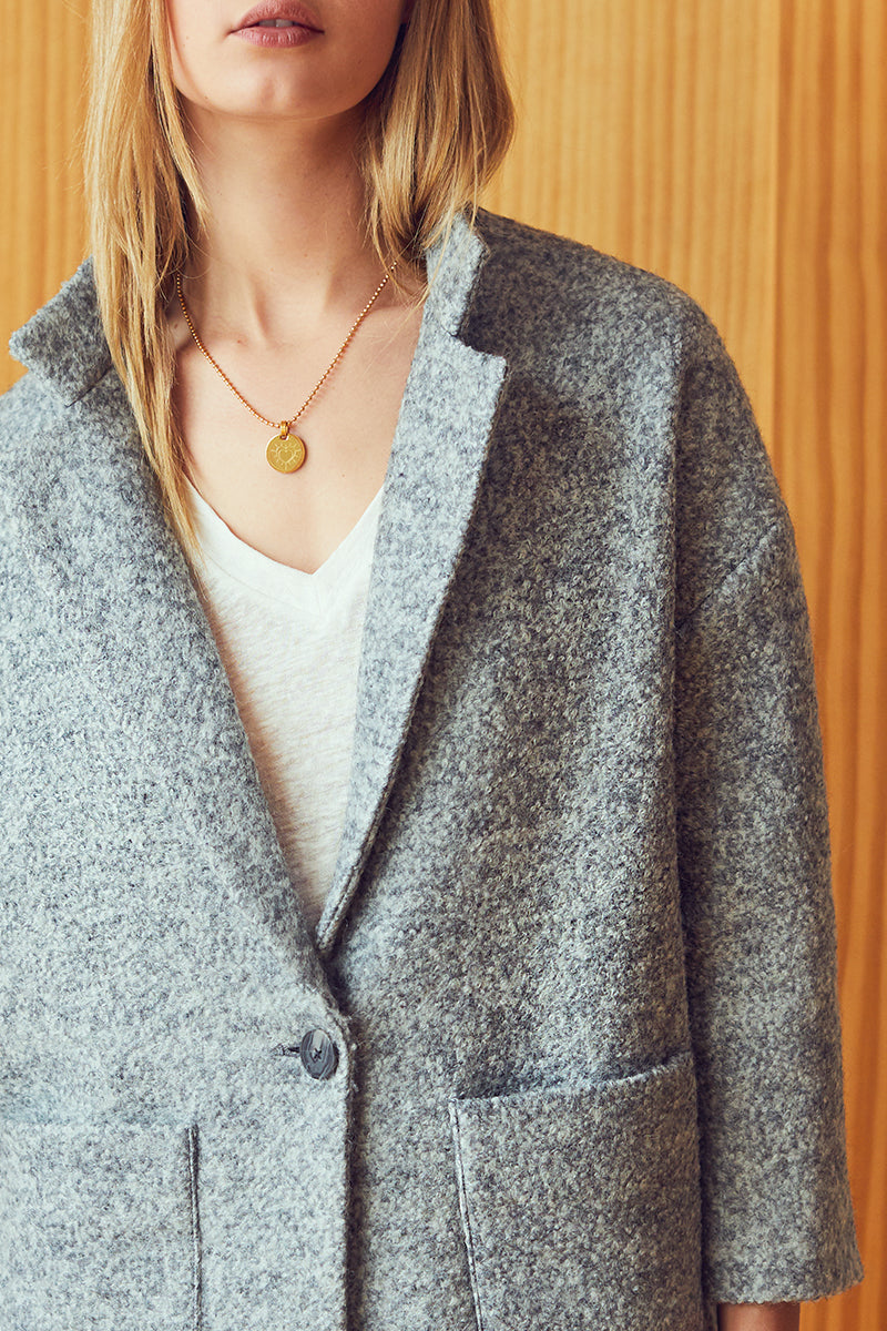 Car Coat - Heather Grey Boucle