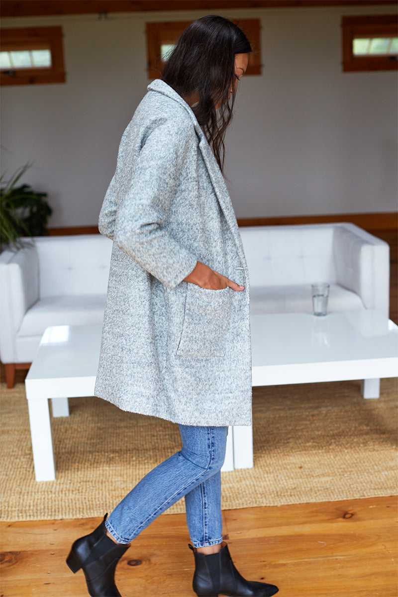 Car Coat - Heather Grey Boucle